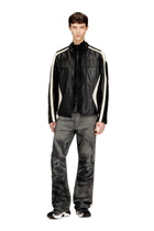 Diesel Colour-block leather biker jacket - Leather jackets Mens in Multicolor