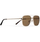 DUNHILL - Aviator-Style Gold-Tone and Tortoiseshell Acetate Sunglasses - Gold