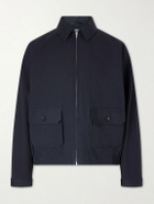 BODE - Cotton-Blend Seersucker Bomber Jacket - Blue
