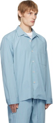 Tekla SSENSE Exclusive Blue AURALEE Edition Cotton Poplin Pyjama Shirt