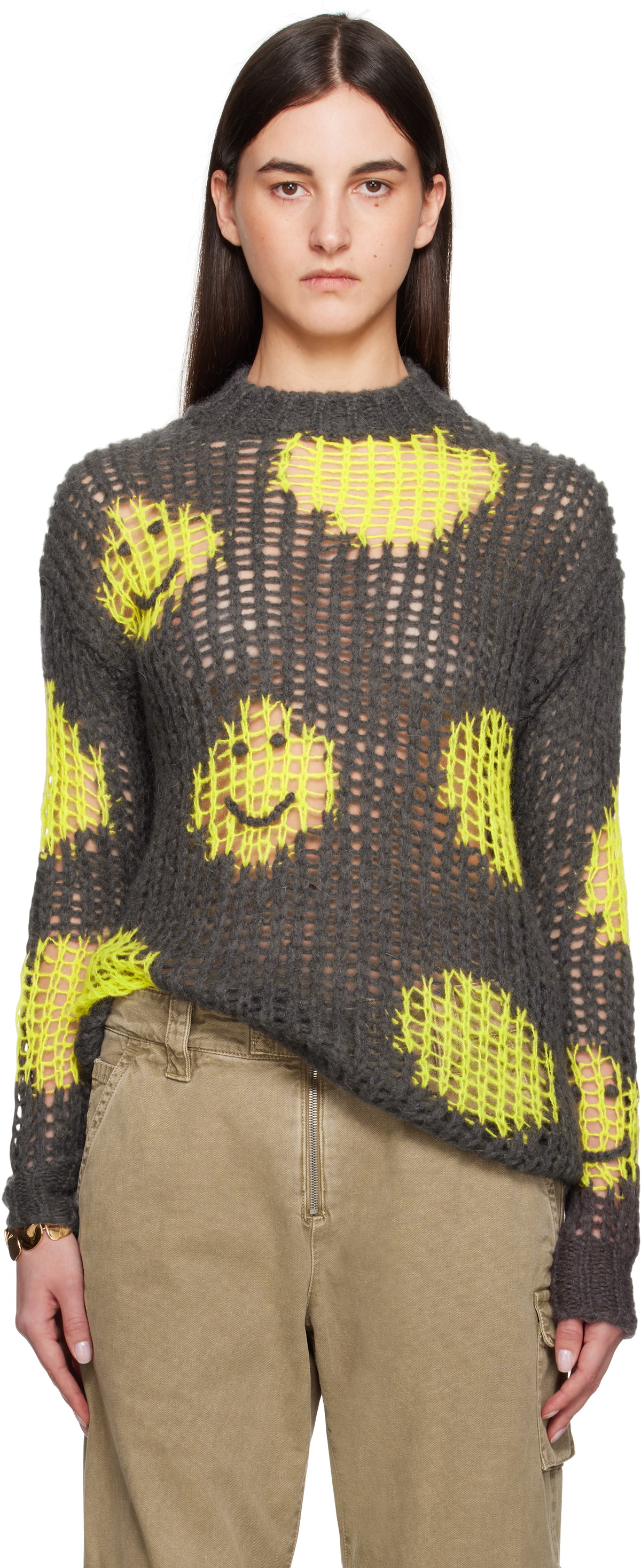Acne Studios Women's Karita Mohair Stripe Jumper in Warm