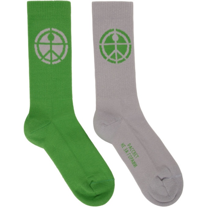 Photo: Rassvet Grey and Green Jacquard Rassvet Socks