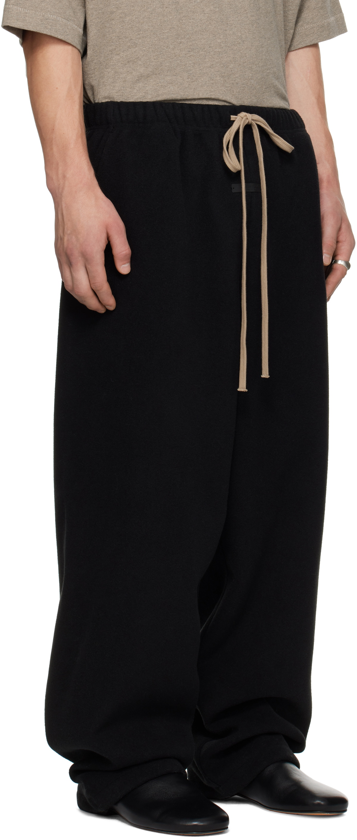 Fear of God ESSENTIALS Black Brushed Relaxed Sweatpants Fear Of
