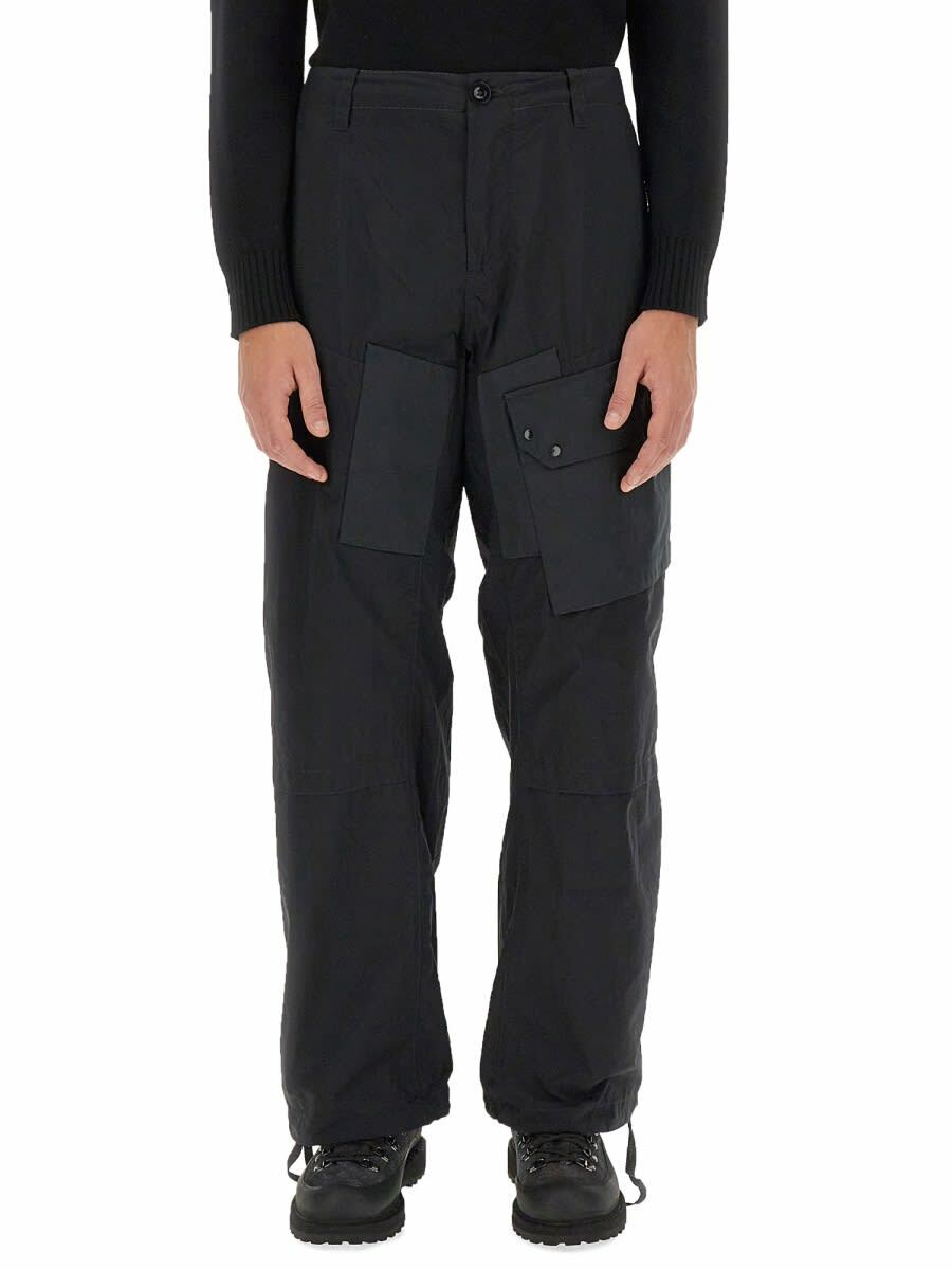 パンツ Ten-c NYLON CARGO TROUSERS BLACK Ten C Cargo Pants With Front Flat Pockets Black | Cultizm