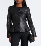 Veronica Beard Quinn peplum leather jacket