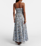 Staud Floral cotton midi skirt