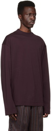 Dries Van Noten Purple Mock Neck Long Sleeve T-Shirt