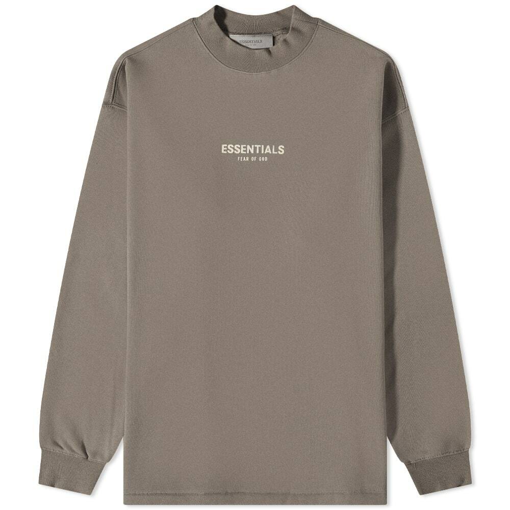 Fear of God ESSENTIALS Men's Logo Long Sleeve Fleece Sweat in Desert ...