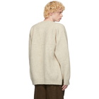 Jil Sander Off-White Wool V-Neck Sweater