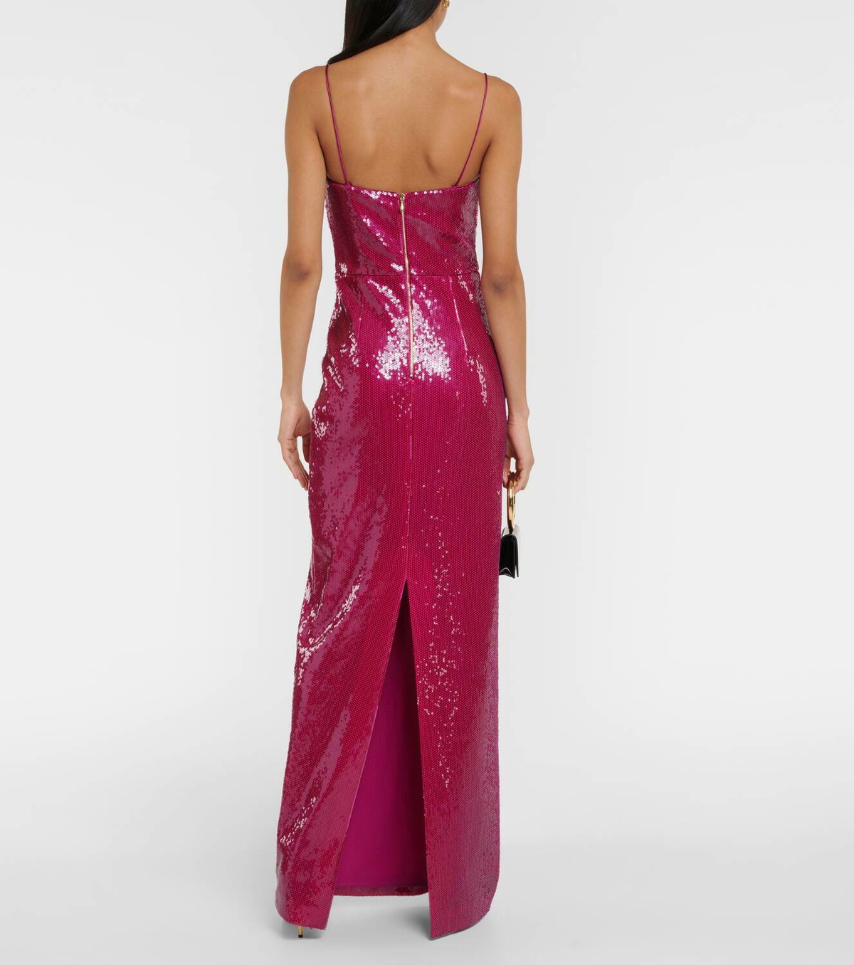 Rebecca Vallance Courtney sequined floral-appliqué gown