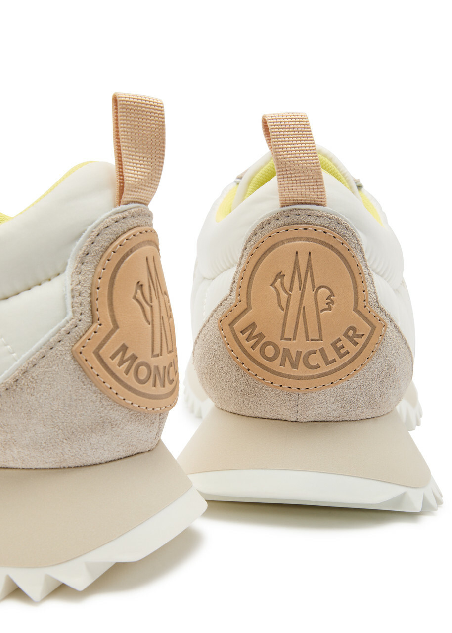 Moncler Pacey Panelled Suede Sneakers Cream