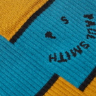 Paul Smith Men's Happy Block Sock in Yellow