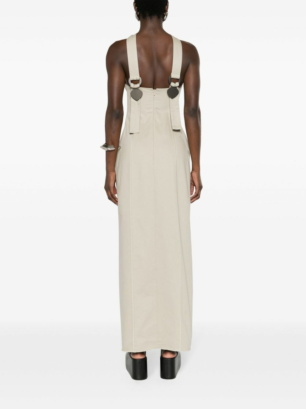 Sinead O'Dwyer Neutral Tie Cotton Maxi Dress
