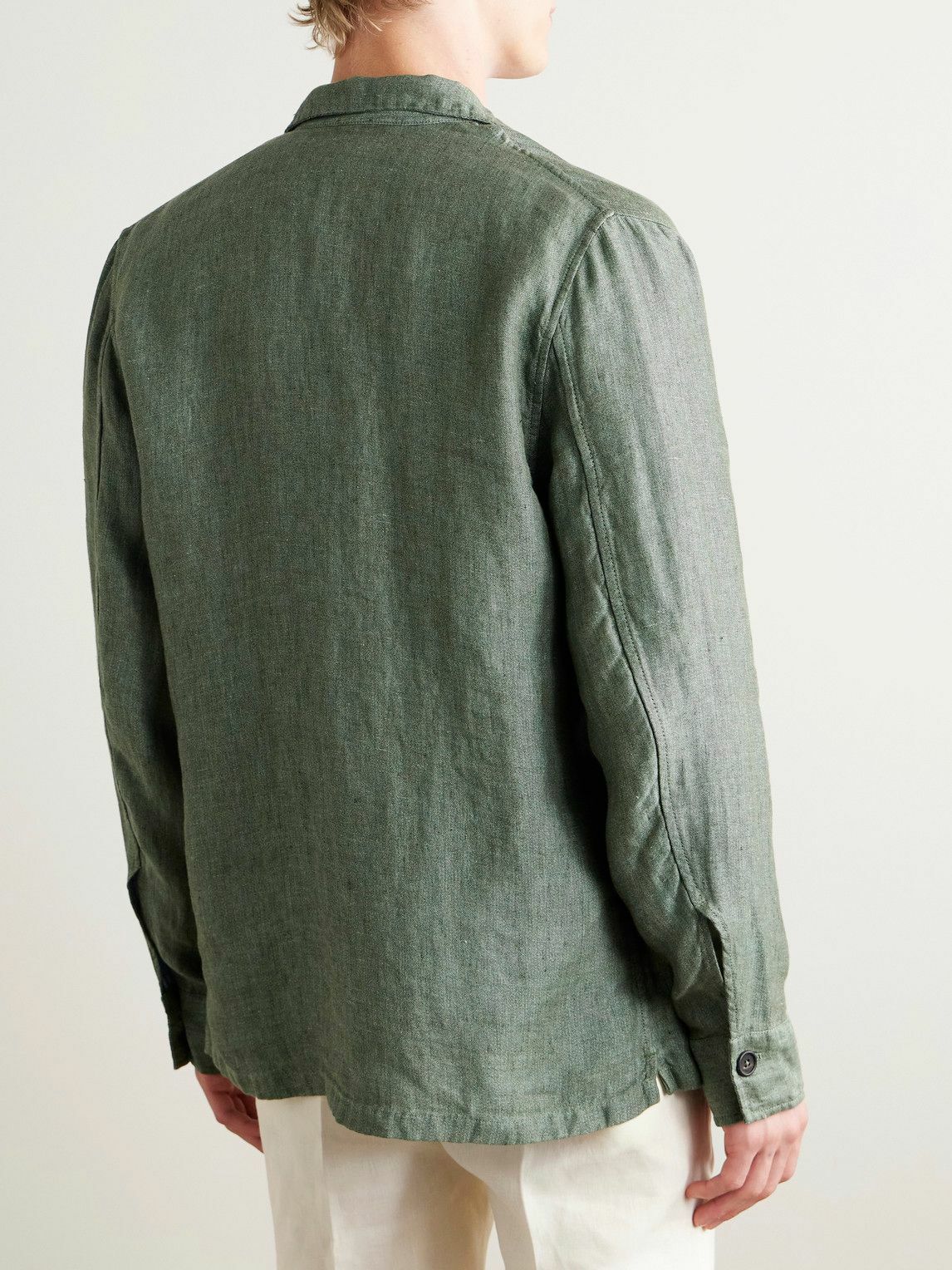 Sid Mashburn - Linen and Silk-Blend Chore Jacket - Green