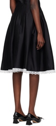 SHUSHU/TONG Black Darted Midi Skirt