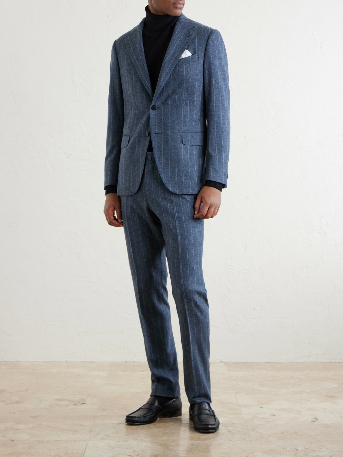 Caruso - Norma Pinstripe Wool and Cashmere-Blend Suit Jacket - Blue
