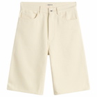 Auralee Women's Denim Wide Shorts in Ivory White