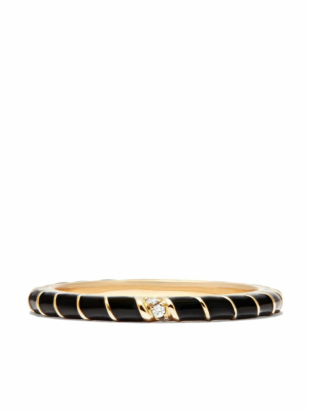 Yvonne Léon 9K Yellow Gold Alliance Enamel Diamond Ring