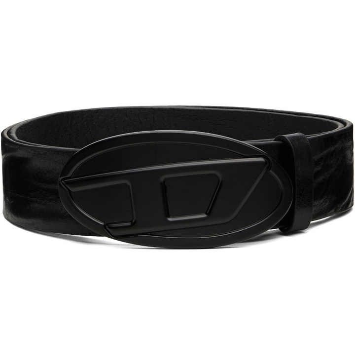 Photo: Diesel Black 4cm Waxed Leather Belt