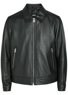 Boss Mapson Grained Leather Jacket Black