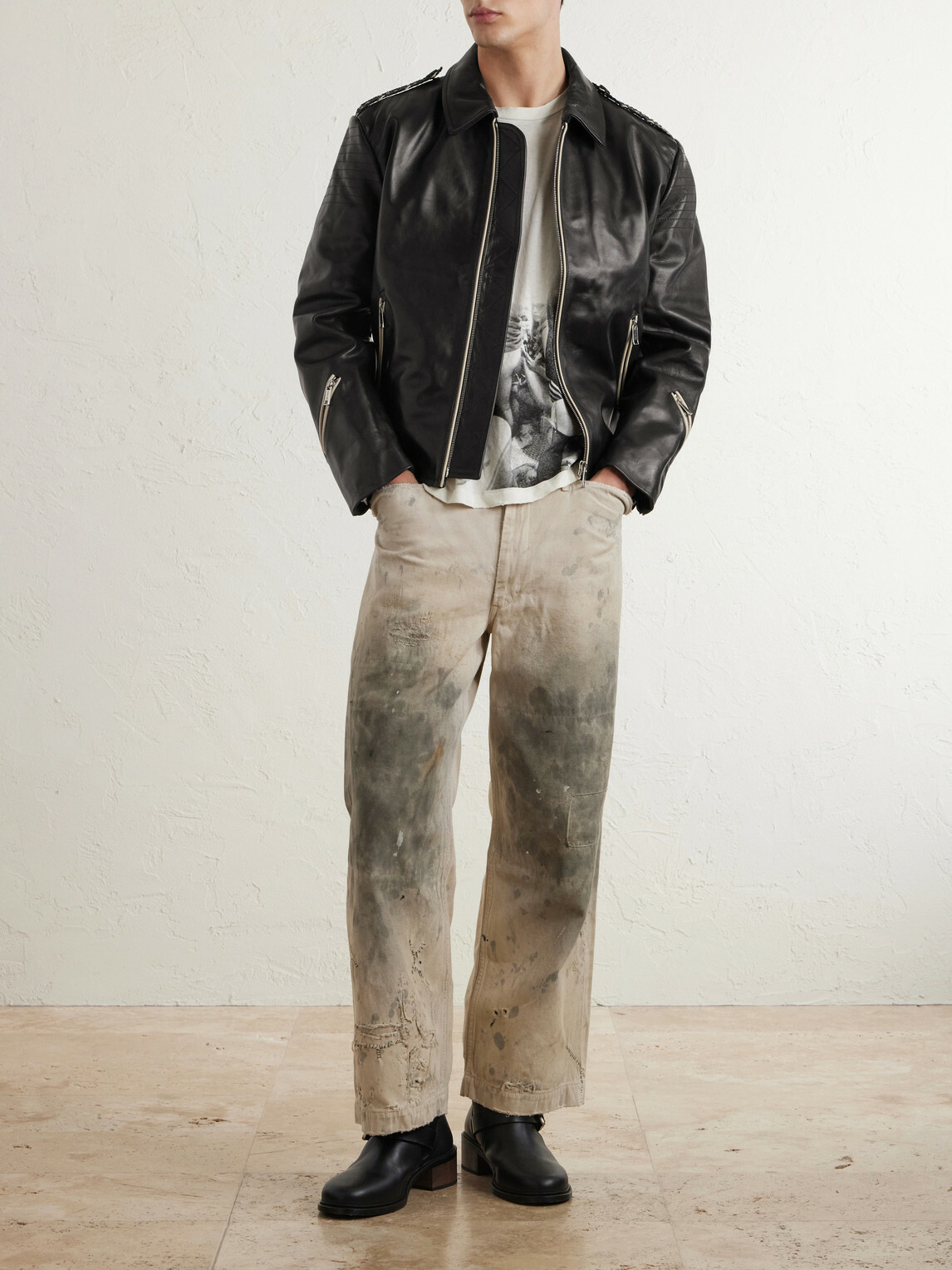 Enfants Riches Déprimés - Afterlife Leather Jacket - Black