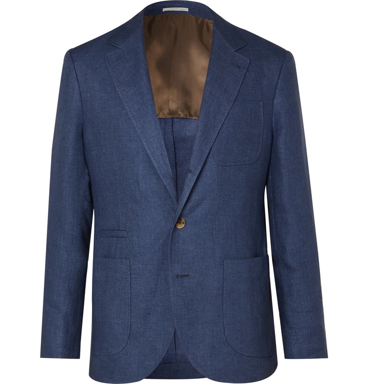 Photo: Brunello Cucinelli - Blue Unstructured Linen Balzer - Blue