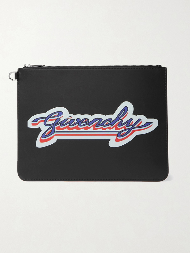 Photo: GIVENCHY - Logo-Print Leather Pouch - Black