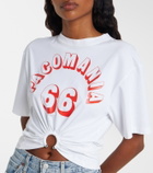 Rabanne Printed cropped cotton-blend T-shirt