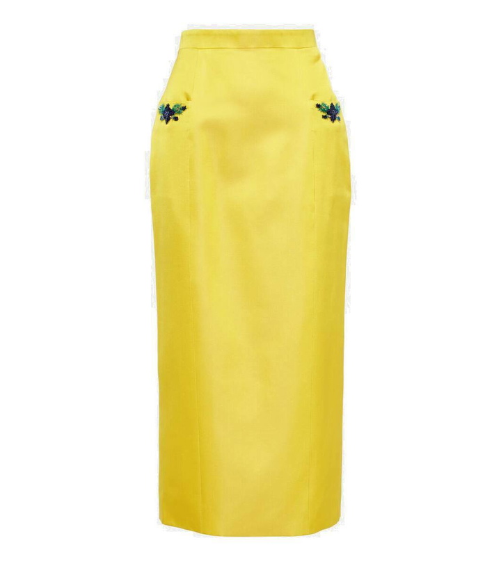 Photo: Miss Sohee Iris embellished velvet midi skirt