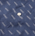 Albam - Embroidered Cotton-Chambray Shirt - Men - Dark denim
