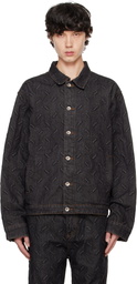 Who Decides War Black Thread Plate Denim Jacket