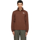 The North Face Brown Cedar Trail Grid Fleece Quarter-Zip Sweatshirt