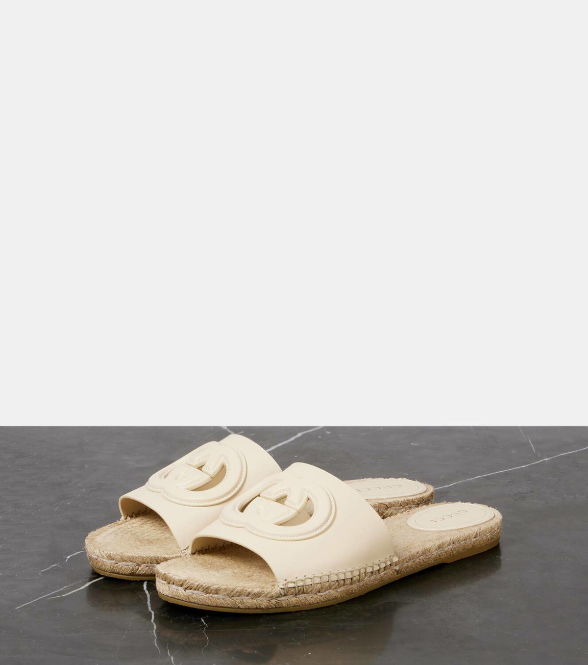 Gucci Gucci Cut leather espadrilles slides
