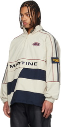 Martine Rose Beige & Navy Hockey Track Jacket