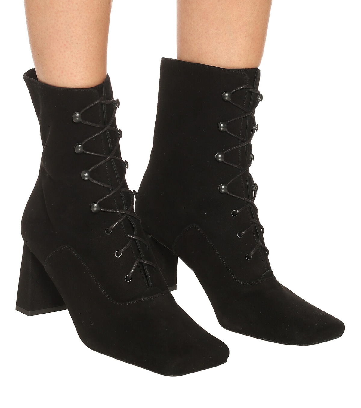 By Far - Claude lace-up suede ankle boots