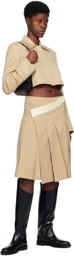 LOW CLASSIC Beige Wrap Midi Skirt