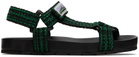 Bottega Veneta Black & Green Trip Sandals