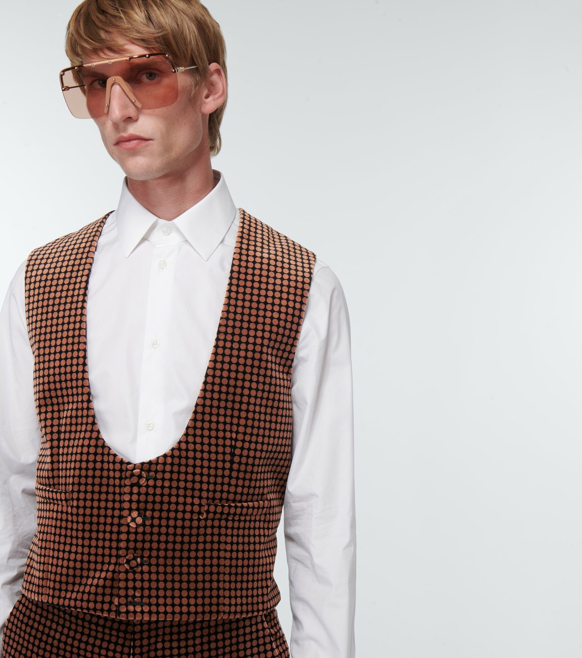 Gucci - Polka-dot velvet vest