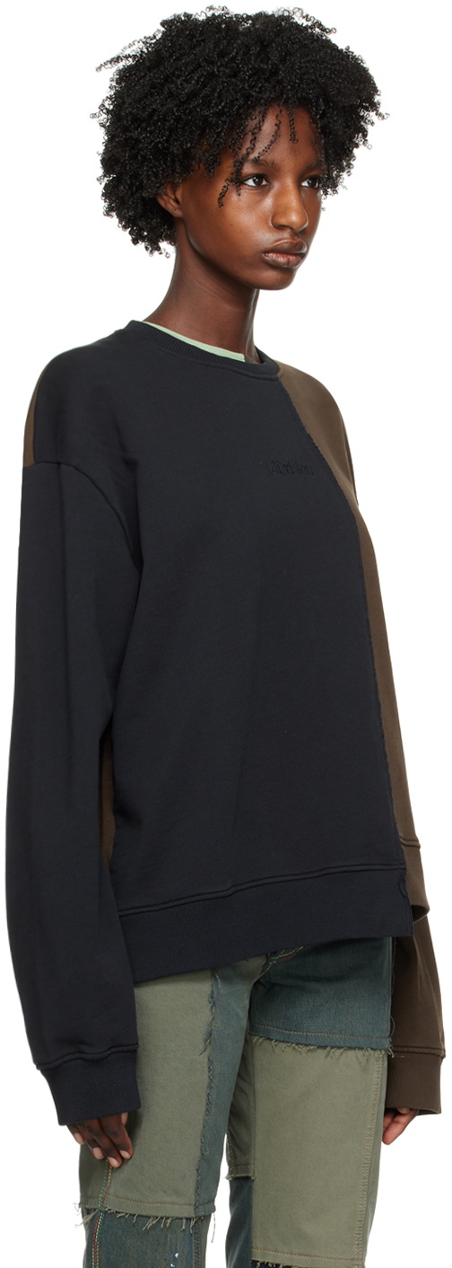 (di)vision Black & Brown Asymmetrical Sweatshirt