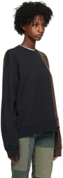 (di)vision Black & Brown Asymmetrical Sweatshirt
