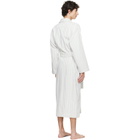 Tekla White & Blue Terry Classic Bathrobe