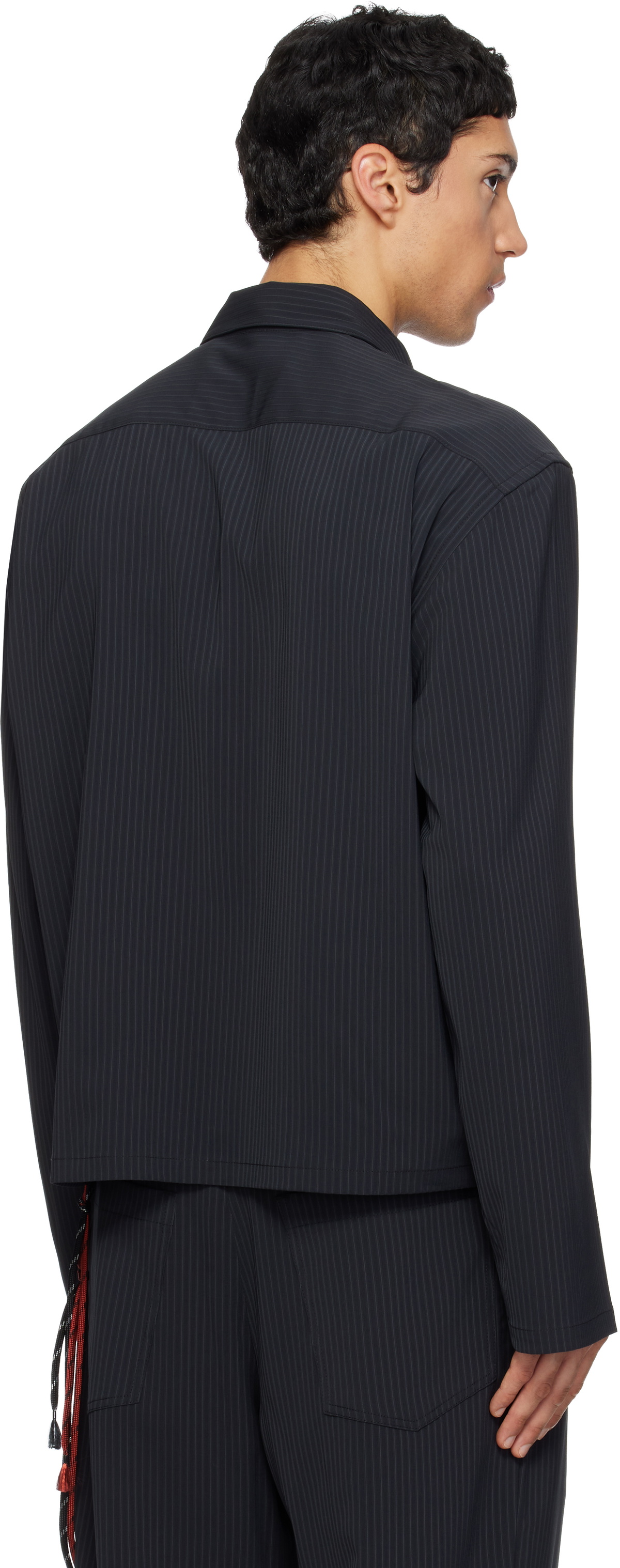 Song for the Mute Navy Pinstripe Gabardine L/S Shirt