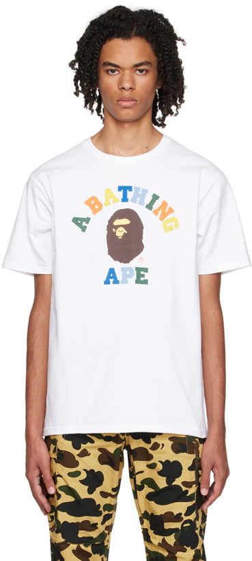 Photo: BAPE White Colors College T-Shirt