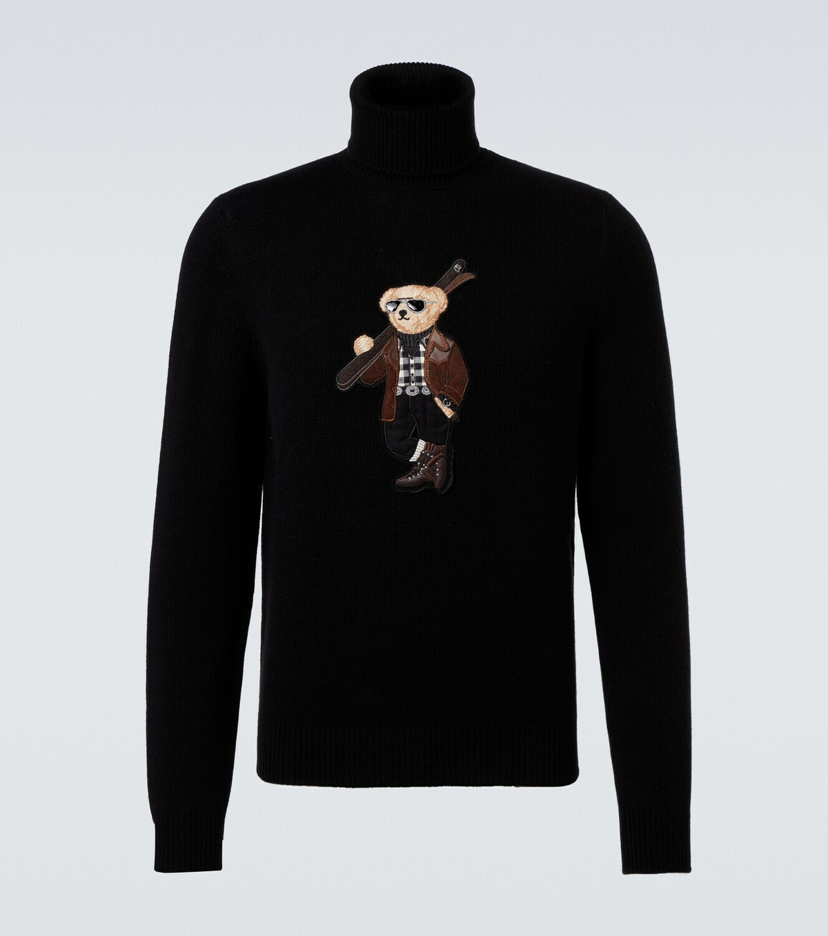 Ralph Lauren Purple Label Embroidered cashmere turtleneck sweater