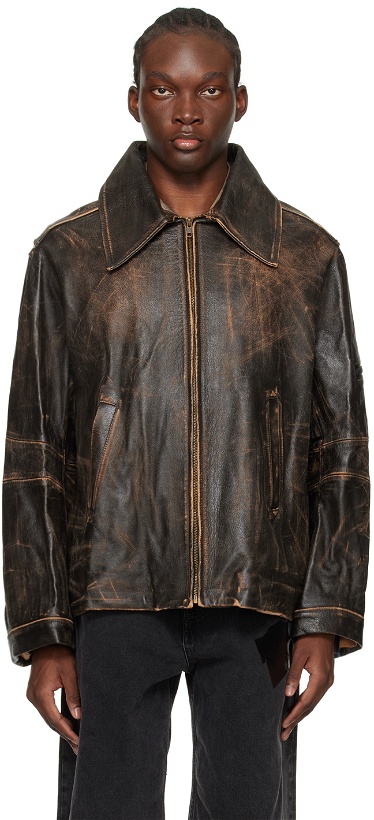 Photo: Martine Rose Brown A Line Leather Jacket