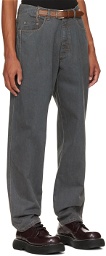 Magliano Gray Belted Jeans