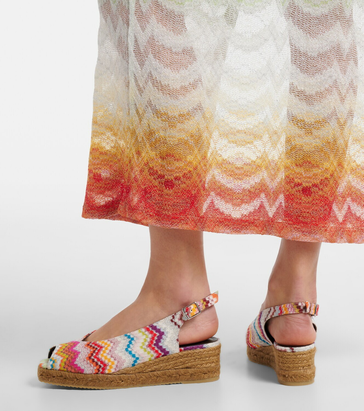 Missoni Joy 30 Zigzag lamé espadrille wedges