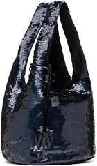 JW Anderson Navy Mini Sequin Shopper Bag