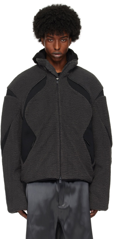 Photo: HELIOT EMIL Black & Gray Custos Fleece Jacket