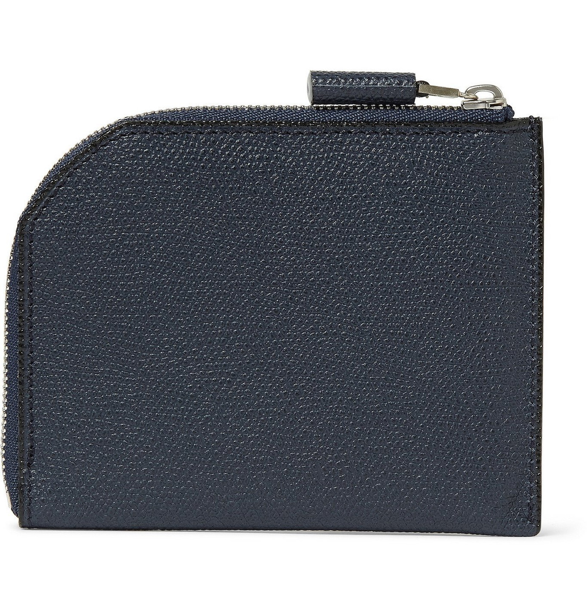 Valextra - Zip-Around Pebble-Grain Leather Wallet - Blue